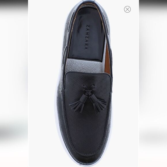 New Zanzara Somers Tassel Loafer (Men) hand-finished leather black 9.5 tassels - Picture 3 of 7